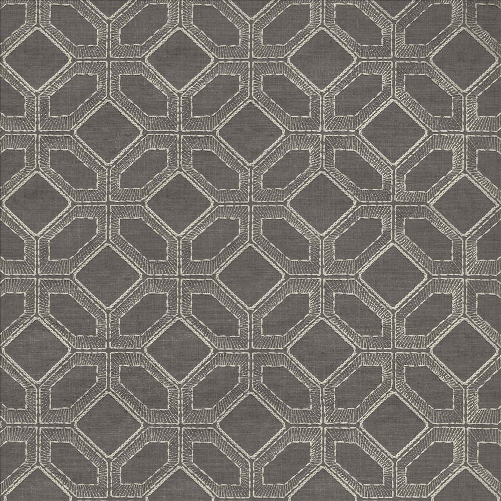 Latticework Pewter by Kasmir Fabric 1450 47% Cotton
39% Polyester
14% Rayon
 INDIA 15,000 Wyzenbeek Double Rubs </p><p>Repeat: Horizontal: 6 4/8 inches and Vertical: 6 inches 53 - Fabric Carolina -