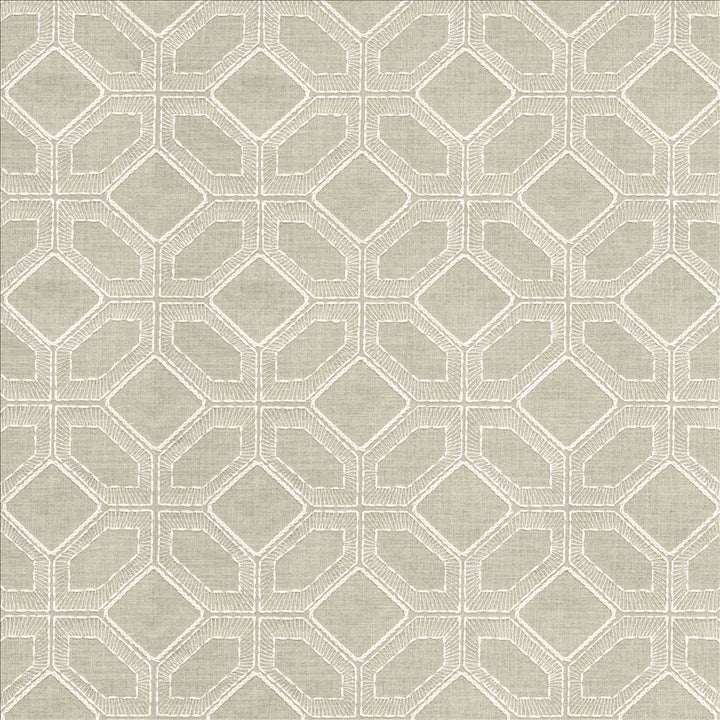 Latticework Stone by Kasmir Fabric 1450 47% Cotton 39% Polyester 14% Rayon INDIA 15,000 Wyzenbeek Double Rubs Horizontal: 6 4/8 inches and Vertical: 6 inches 56 - Fabric Carolina -