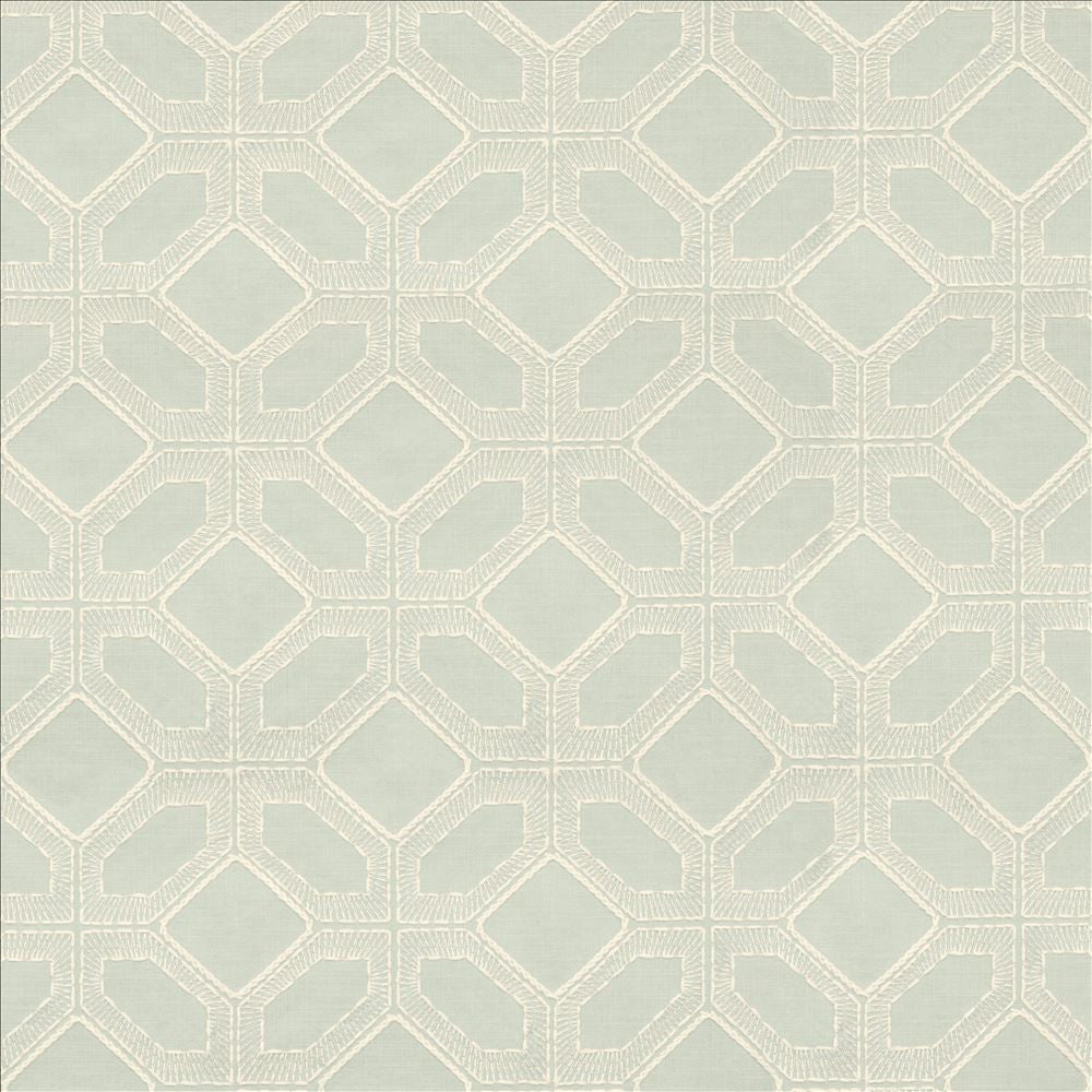 Latticework Vapor  by Kasmir Fabric See sample 47% Cotton
39% Polyester
14% Rayon
 INDIA 15,000 Wyzenbeek Double Rubs </p><p>Repeat: Horizontal: 6 4/8 inches and Vertical: 6 inches 56  - Fabric Carolina -