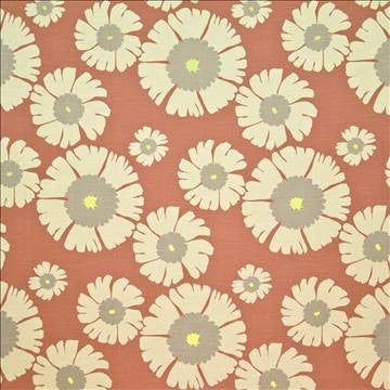 Lazy Daisy Tangelo by Kasmir Fabric 1400 100% Cotton USA 15,000 Wyzenbeek Double Rubs H: 27 inches, V: 36 inches 54 - 55 - Fabric Carolina - Kasmir