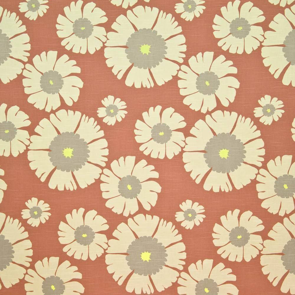Lazy Daisy Tangelo by Kasmir Fabric 1400 USA 15,000 Wyzenbeek Double Rubs H: 27 inches, V:36 inches 54 - 55 - Fabric Carolina - Kasmir