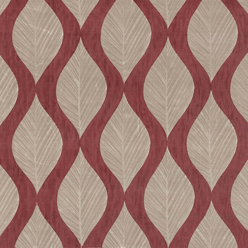 Leaf Study Cherry by Kasmir Fabric 1426 100% Polyester INDIA Not Tested Horizontal: 13 4/8 inches and Vertical: 17 inches 54 - Fabric Carolina -