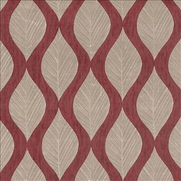 Leaf Study Cherry by Kasmir Fabric 1426 100% Polyester INDIA Not Tested H: 13 4/8 inches, V: 17 inches 54 - Fabric Carolina - Kasmir
