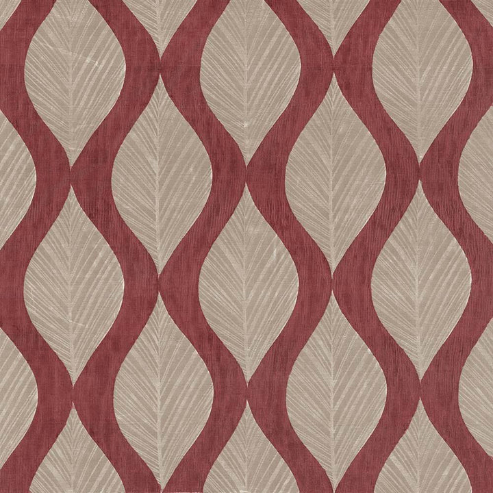 Leaf Study Cherry by Kasmir Fabric 1426 INDIA Not Tested H: 13 4/8 inches, V:17 inches 54 - Fabric Carolina - Kasmir