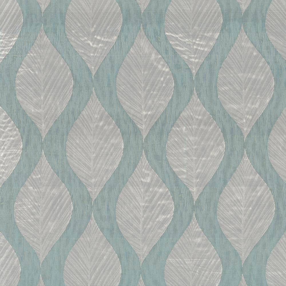Leaf Study Duck Egg by Kasmir Fabric 1426 INDIA Not Tested H: 13 4/8 inches, V:17 inches 54 - Fabric Carolina - Kasmir
