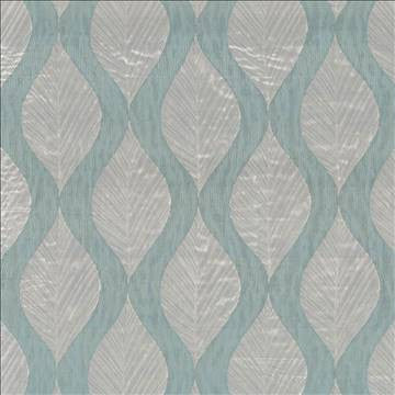 Leaf Study Duck Egg by Kasmir Fabric 1426 100% Polyester INDIA Not Tested H: 13 4/8 inches, V: 17 inches 54 - Fabric Carolina - Kasmir