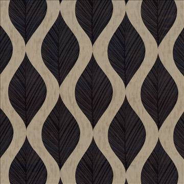 Leaf Study Ebony by Kasmir Fabric 1426 100% Polyester INDIA Not Tested H: 13 4/8 inches, V: 17 inches 54 - Fabric Carolina - Kasmir