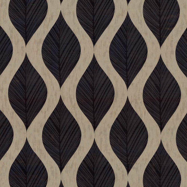 Leaf Study Ebony by Kasmir Fabric 1426 INDIA Not Tested H: 13 4/8 inches, V:17 inches 54 - Fabric Carolina - Kasmir