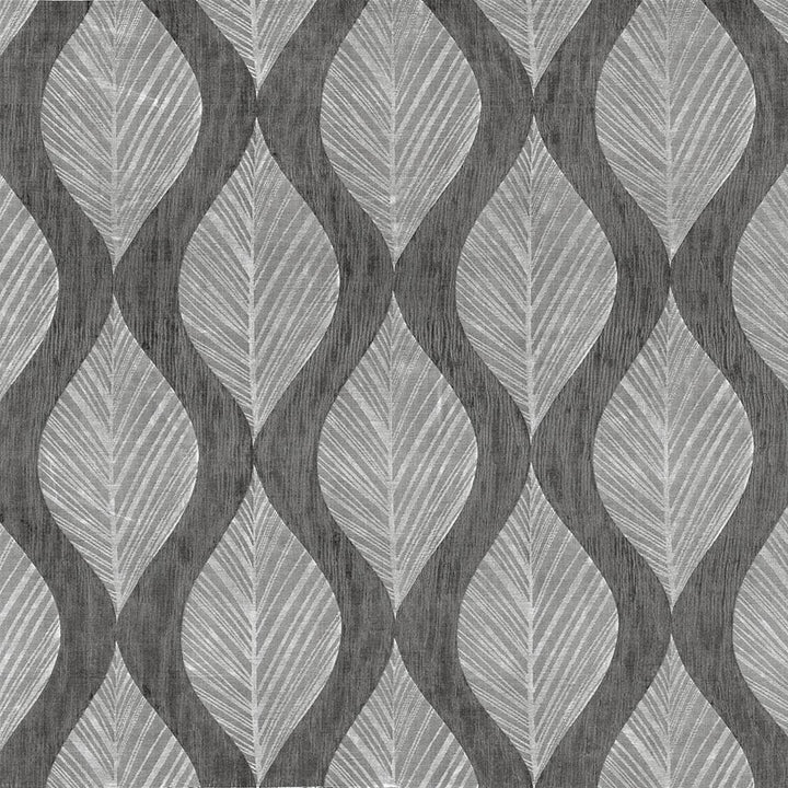 Leaf Study Silver by Kasmir Fabric 1426 100% Polyester INDIA Not Tested Horizontal: 13 4/8 inches and Vertical: 17 inches 54 - Fabric Carolina -
