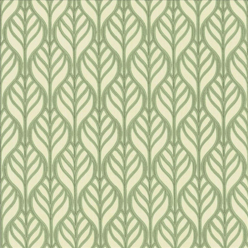 Leaves Of Glory Spa by Kasmir Fabric 5145 100% Polyester INDIA Not Tested Horizontal: 3 3/8 inches and Vertical: 4 6/8 inches 54 - Fabric Carolina -