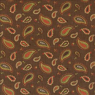 Ledoux Paisley Cayenne by Kasmir Fabric 5079 100% Cotton USA 51,000 Wyzenbeek Double Rubs H: 27 4/8 inches, V: 18 inches 54 - Fabric Carolina - Kasmir