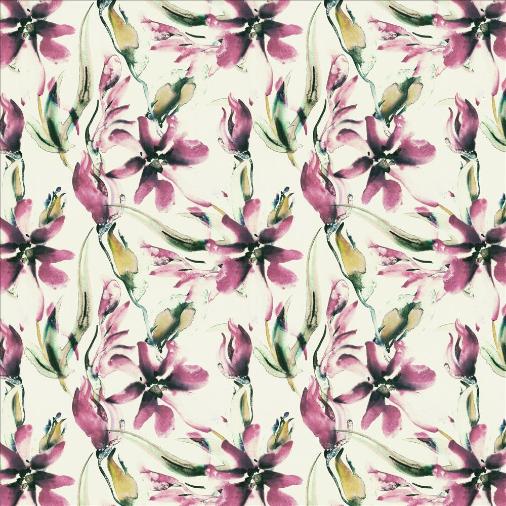 Leolani Pink Violet by Kasmir Fabric 1452 100% Polyester
 CHINA </p><p>Repeat: Horizontal: 17 4/8 inches and Vertical: 18 inches 53 - Fabric Carolina -