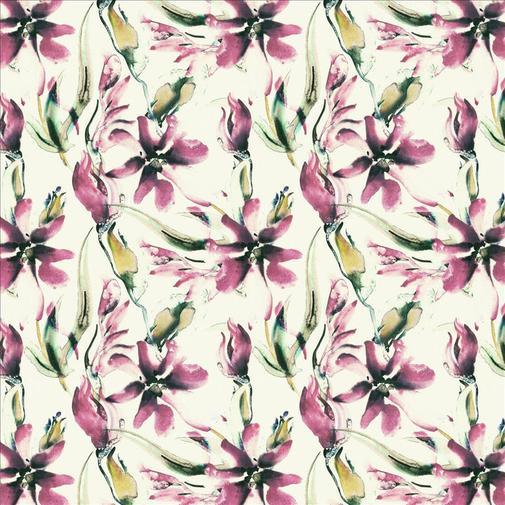 Leolani Pink Violet by Kasmir Fabric 1452 100% Polyester
 CHINA 30,000 Wyzenbeek Double Rubs Horizontal: 17 4/8 inches and Vertical: 18 inches 53 - Fabric Carolina -