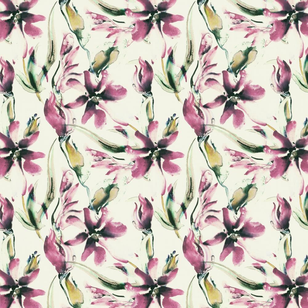 Leolani Pink Violet by Kasmir Fabric 1452 100% Polyester
 CHINA </p><p>Repeat: Horizontal: 17 4/8 inches and Vertical: 18 inches 53 - Fabric Carolina -