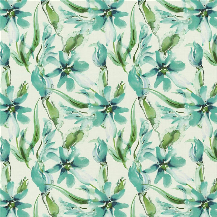Leolani Turquoise by Kasmir Fabric 1453 100% Polyester
 CHINA 30,000 Wyzenbeek Double Rubs </p><p>Repeat: Horizontal: 17 4/8 inches and Vertical: 18 inches 53 - Fabric Carolina -