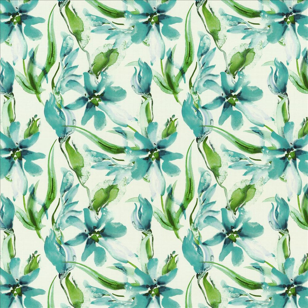 Leolani Turquoise by Kasmir Fabric 1453 100% Polyester
 CHINA </p><p>Repeat: Horizontal: 17 4/8 inches and Vertical: 18 inches 53 - Fabric Carolina -