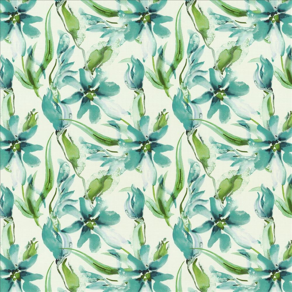 Leolani Turquoise by Kasmir Fabric 1453 100% Polyester
 CHINA </p><p>Repeat: Horizontal: 17 4/8 inches and Vertical: 18 inches 53 - Fabric Carolina -