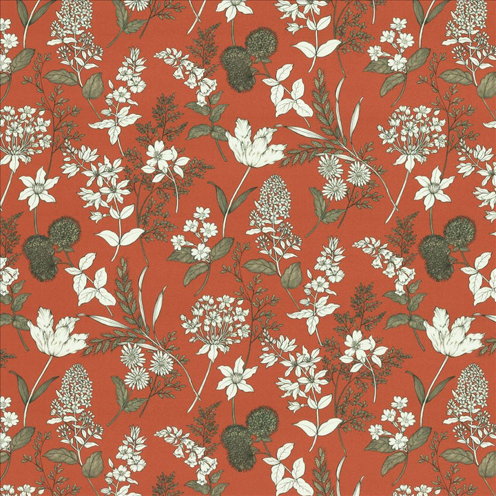 Lily Chili by Kasmir Fabric 5155 100% Cotton
 SPAIN 35,000 Wyzenbeek Double Rubs Horizontal: 27 inches and Vertical: 27 inches 54 - Fabric Carolina -
