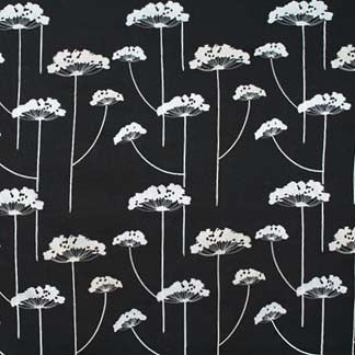 Lily Pad Black 4026611000 by Carole Fabric Exclusive Natural Artisan 55% Cotton, 45% Linen China H: 15 3/4"V, 12 1/5"H  49" Minimum (See sample for specifics) - Fabric Carolina - Carole Exclusive
