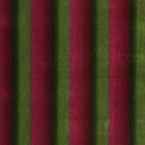 LINEAR VELVET.CRIMSON Linear Velvet Crimson & Moss by Fired Earth Fabric