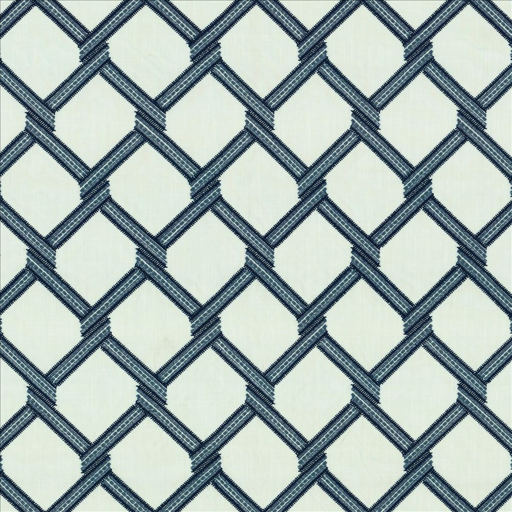 Link Navy by Kasmir Fabric 5156 73% Polyester 27% Cotton INDIA Not Tested Horizontal: 6 4/8 inches and Vertical: 9 2/8 inches 54 - Fabric Carolina -