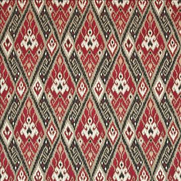 Los Indios Navajo Red by Kasmir Fabric 1397 40% Cotton 31% Polyester 29% Viscose CHINA 12,000 Wyzenbeek Double Rubs H: 14 inches, V: 20 4/8 inches 54 - 56 - Fabric Carolina - Kasmir