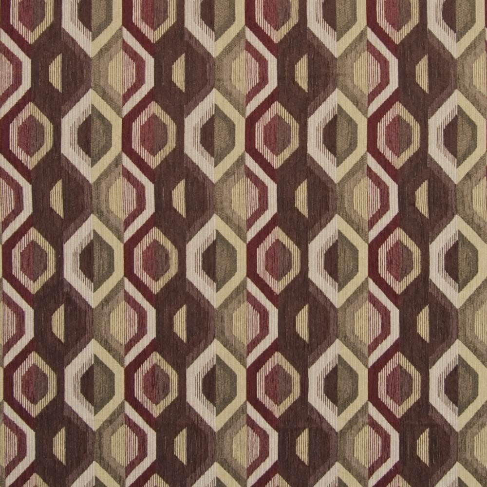 Los Ojos Garnet by Kasmir Fabric 1387 45% Rayon
39% Cotton
16% Polyester
 USA 36,000 Wyzenbeek Double Rubs Horizontal: 13 4/8 inches and Vertical: 7 inches 54 - Fabric Carolina -