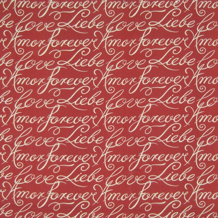 Love Lines Lipstick by Kasmir Fabric 1367 100% Cotton USA 15,000 Wyzenbeek Double Rubs Horizontal: 13 4/8 inches and Vertical: 6 inches 54 - Fabric Carolina -