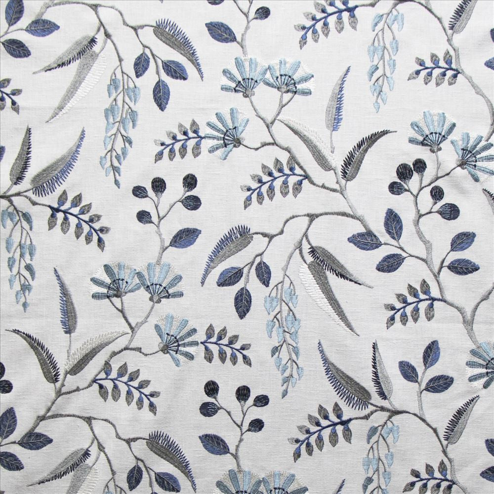 Lucera Nordic Blue  by Kasmir Fabric 1477 52% Cotton 48% Polyester  INDIA  </p><p>Repeat: Horizontal: 25 4/8 inches and Vertical: 18 7/8 inches 51  - Fabric Carolina -
