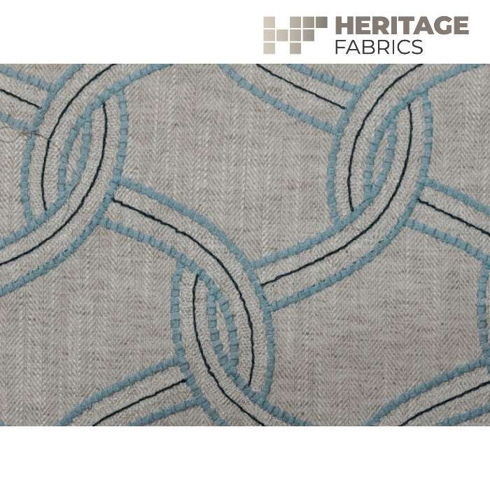 Lucerne Cornflower by Heritage Fabric - 67% Cotton 33% Polyester India 21,000 Horizontal: 5.25" and Vertical: 6.25" 54" - Fabric Carolina -