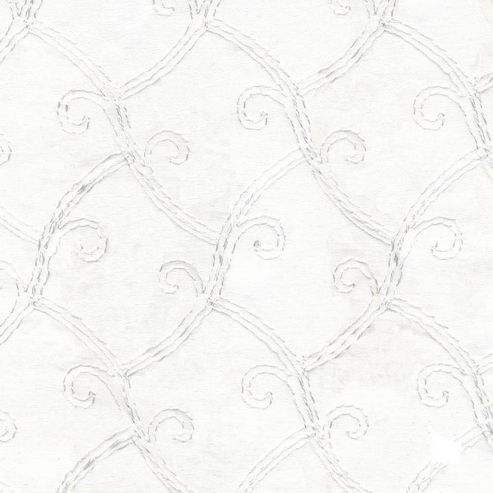 Lyndon Scroll Winter White by Kasmir Fabric 5012 TURKEY Not Tested H: 2 2/8 inches, V:3 inches 52 - 59 - Fabric Carolina - Kasmir