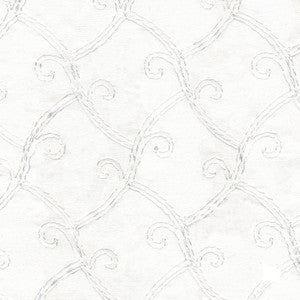 Lyndon Scroll Winter White by Kasmir Fabric