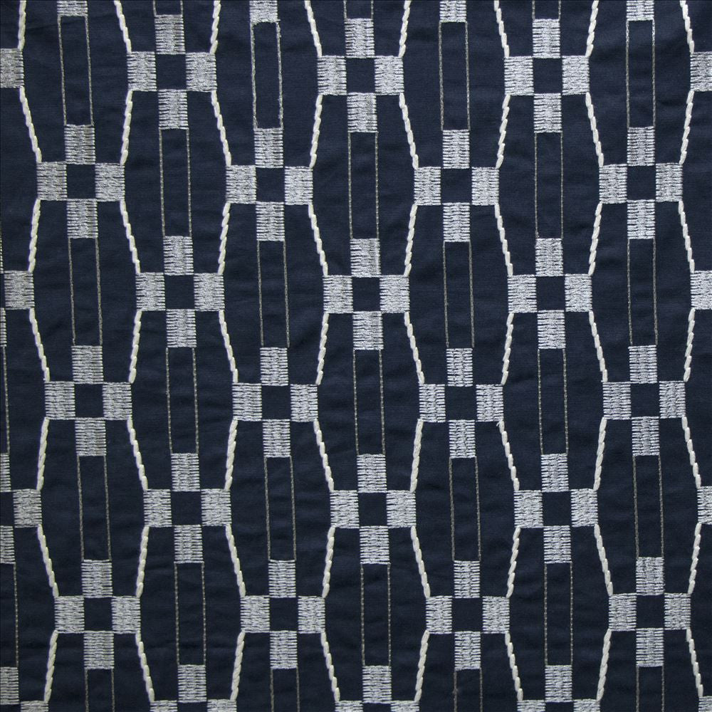 Macanally Navy  by Kasmir Fabric 1474 70% Cotton 20% Rayon 10% Polyester  INDIA  </p><p>Repeat: Horizontal: 4 3/8 inches and Vertical: 5 inches 54  - Fabric Carolina -