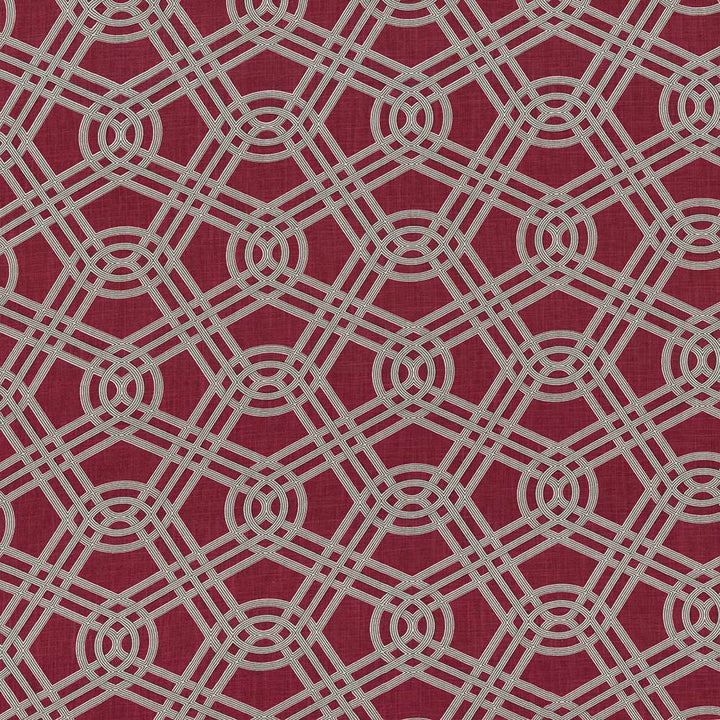 Macrame Berry by Kasmir Fabric 5087 55% Linen
45% Cotton
 CHINA </p><p>Repeat: Horizontal: 13 4/8 inches and Vertical: 12 2/8 inches 54 - Fabric Carolina -