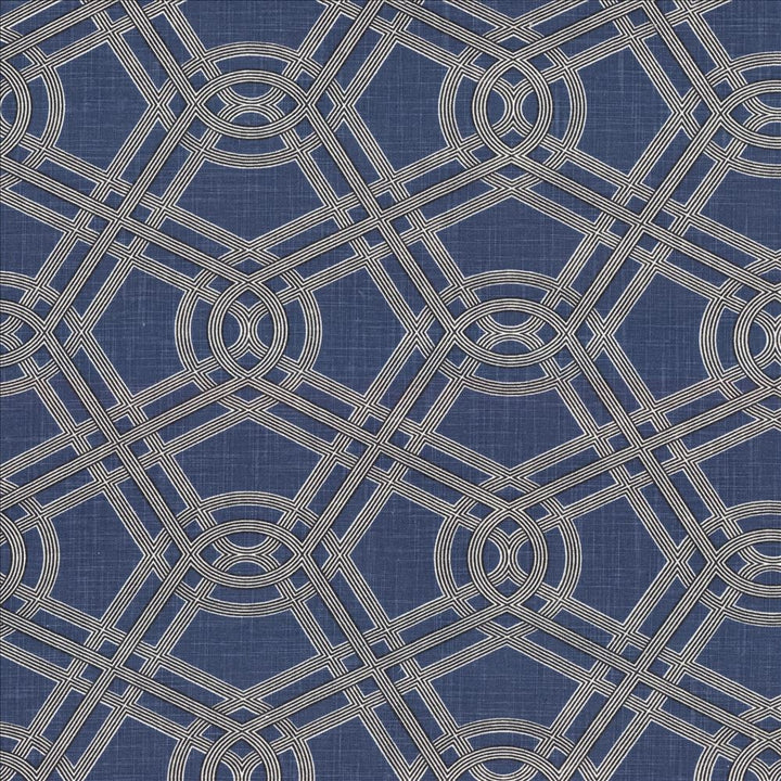 Macrame Bluebird by Kasmir Fabric 5088 55% Linen 45% Cotton CHINA 15,000 Wyzenbeek Double Rubs Horizontal: 13 4/8 inches and Vertical: 12 2/8 inches 54 - Fabric Carolina -