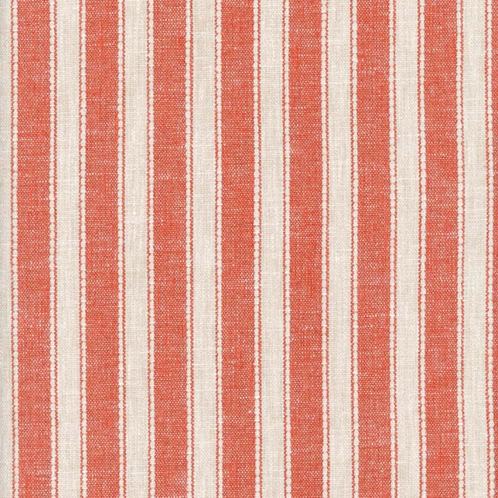Madaket Stripe Chili by Roth & Tompkins Fabric - 42% Cotton 41% Polyester 12% Viscoe 5% Linen - India - 50,001-100,000 double rubs - 54" - Fabric Carolina -