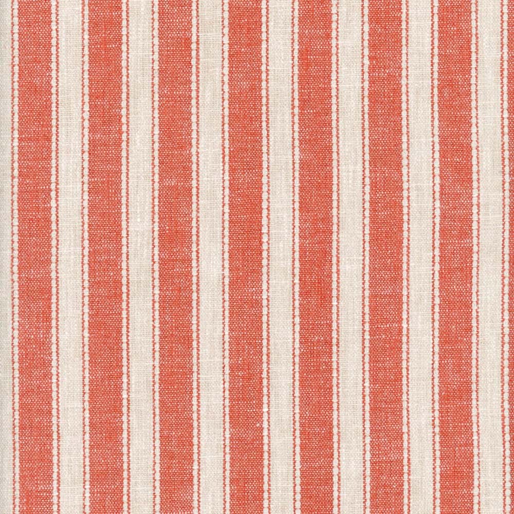 Madaket Stripe Chili by Roth & Tompkins Fabric - 42% Cotton 41% Polyester 12% Viscoe 5% Linen - India - 50,001-100,000 double rubs - 54" - Fabric Carolina -