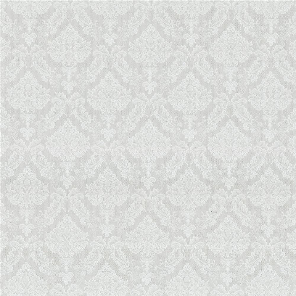 Mademoiselle White by Kasmir Fabric 5077 100% Polyester
 TURKEY Not Tested </p><p>Repeat: Horizontal: 7 6/8 inches and Vertical: 10 inches 56 - Fabric Carolina -