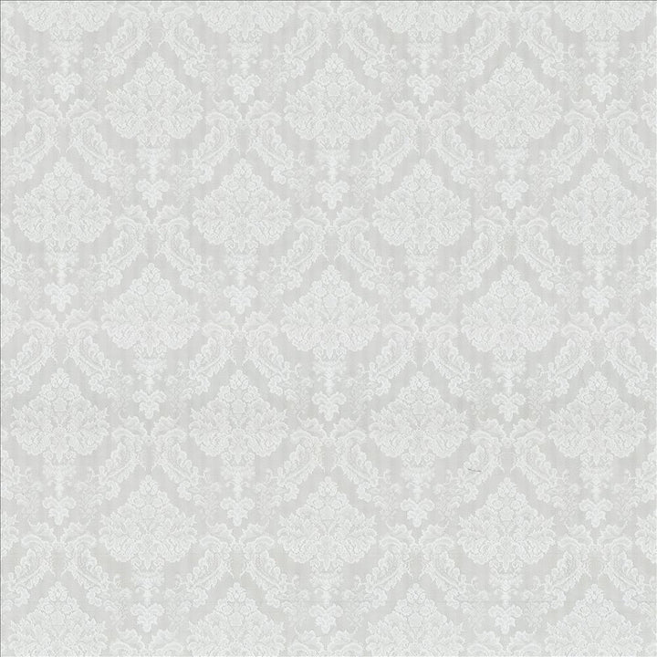 Mademoiselle White  by Kasmir Fabric See sample 100% Polyester
 TURKEY Not Tested </p><p>Repeat: Horizontal: 7 6/8 inches and Vertical: 10 inches 56  - Fabric Carolina -