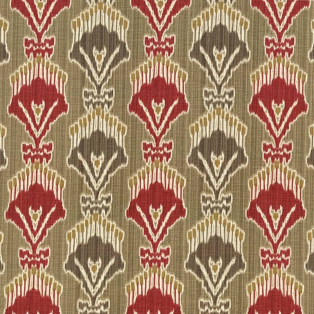 Madras Ruby by Kasmir Fabric 5064 CHINA 15,000 Wyzenbeek Double Rubs H: 13 4/8 inches, V:12 5/8 inches 54 - Fabric Carolina - Kasmir