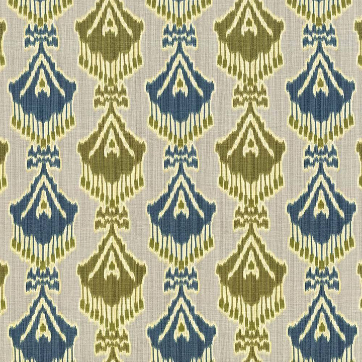 Madras Turquoise by Kasmir Fabric 5065 CHINA 15,000 Wyzenbeek Double Rubs H: 13 4/8 inches, V:12 5/8 inches 54 - Fabric Carolina - Kasmir