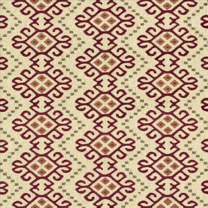 Mahican Sangria by Kasmir Fabric 5121 85% Polyester
15% Linen
 CHINA 10,000 Wyzenbeek Double Rubs </p><p>Repeat: Horizontal: 17 2/8 inches and Vertical: 6 inches 53 - Fabric Carolina -