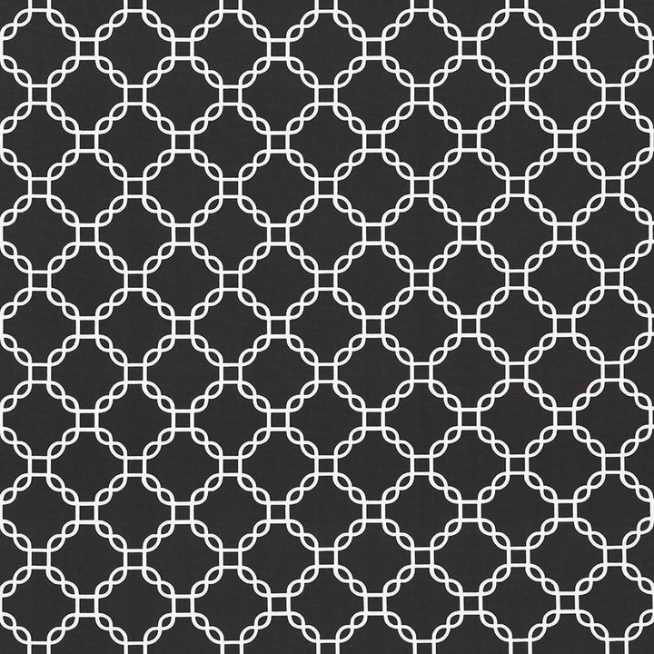 Mahina Trellis Black by Kasmir Fabric 5105 USA H: 4 4/8 inches, V:4 4/8 inches 53 - 54 - Fabric Carolina - Kasmir