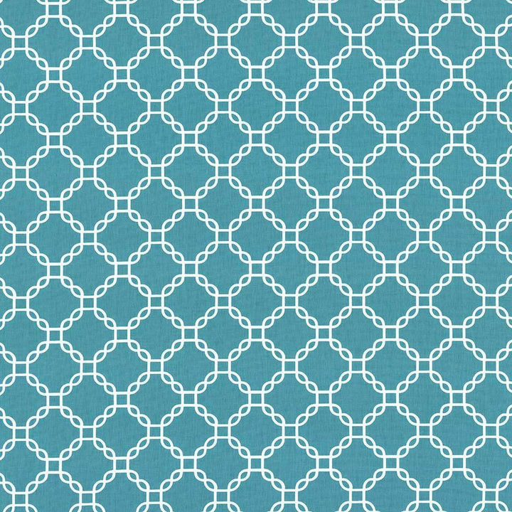 Mahina Trellis Turquoise by Kasmir Fabric 5107 USA H: 4 4/8 inches, V:4 4/8 inches 53 - 54 - Fabric Carolina - Kasmir