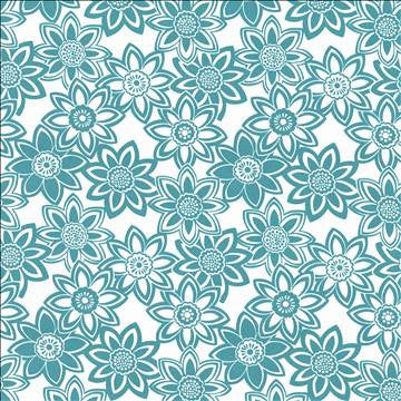Mahina Turquoise by Kasmir Fabric 5107 100% Cotton USA 51,000 Wyzenbeek Double Rubs H: 27 inches, V: 24 6/8 inches 53 - 54 - Fabric Carolina - Kasmir