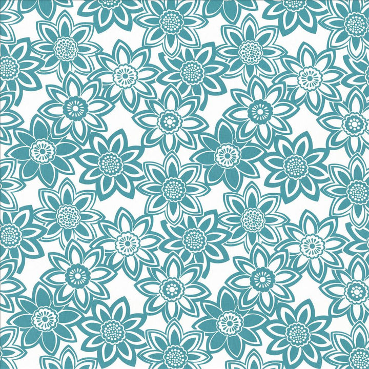 Mahina Turquoise by Kasmir Fabric 5107 100% Cotton USA 51,000 Wyzenbeek Double Rubs Horizontal: 27 inches and Vertical: 24 6/8 inches 53 - 54 - Fabric Carolina -