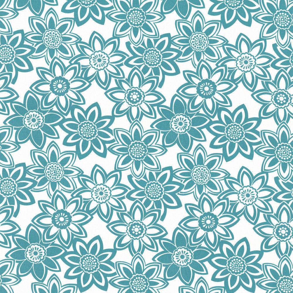 Mahina Turquoise by Kasmir Fabric 5107 100% Cotton
 USA </p><p>Repeat: Horizontal: 27 inches and Vertical: 24 6/8 inches 53 - 54 - Fabric Carolina -
