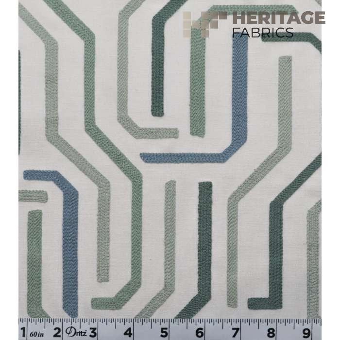 Maize Menthol by Heritage Designer Fabric - 52% Polyester 48% Cotton India 12,000 Horizontal: 9" and Vertical: 9.25" 54" - Swanky Fabrics -