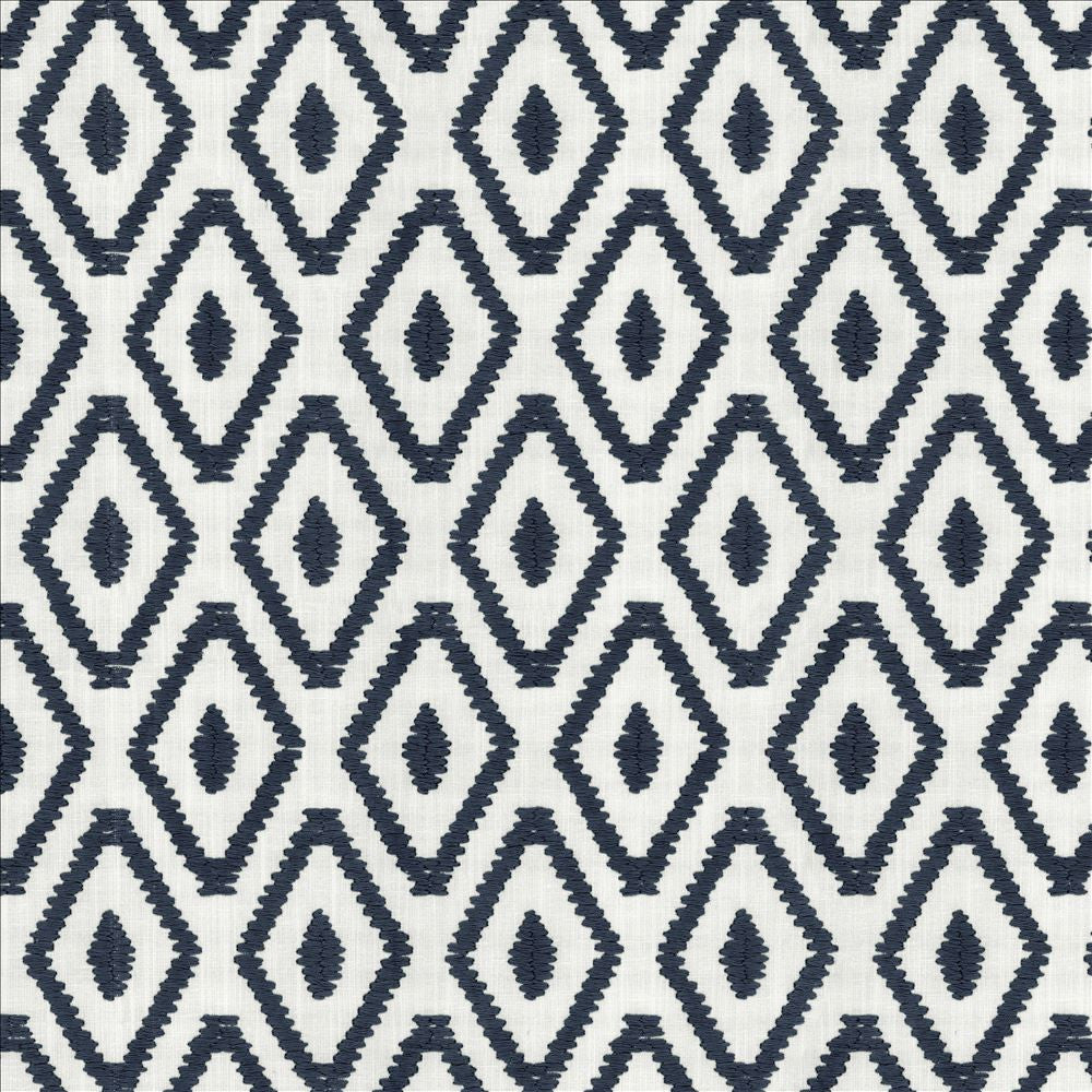 Malawi Navy by Kasmir Fabric 1463 82% Polyester
11% Cotton
7% Linen
 INDIA Not Tested </p><p>Repeat: Horizontal: 3 3/8 inches and Vertical: 6 3/8 inches 54 - Fabric Carolina -