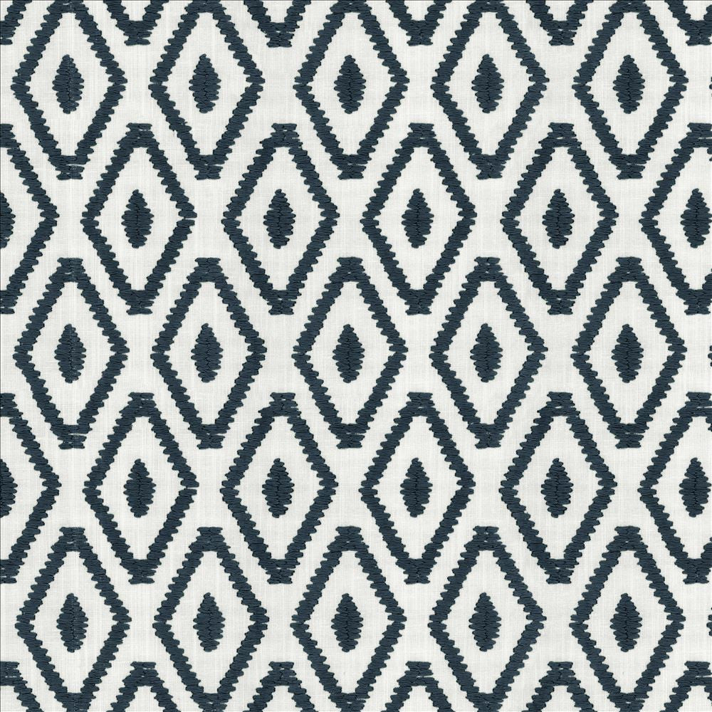 Malawi Navy  by Kasmir Fabric See sample 82% Polyester
11% Cotton
7% Linen
 INDIA Not Tested </p><p>Repeat: Horizontal: 3 3/8 inches and Vertical: 6 3/8 inches 54  - Fabric Carolina -